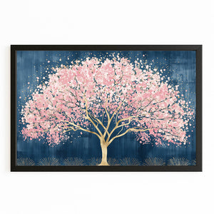 Blue Cherry Blossom Tree Wall Art