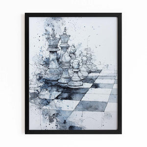 Blue Chess Abstract Art