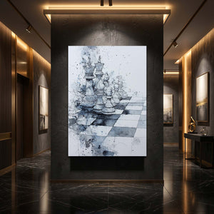 Blue Chess Abstract Art