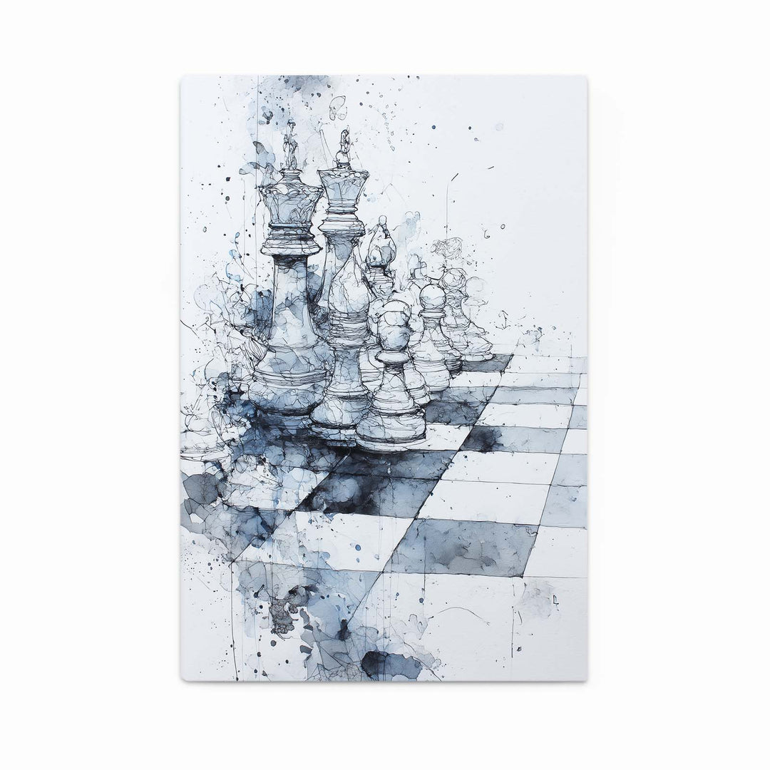 Blue Chess Abstract Art