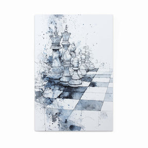 Blue Chess Abstract Art
