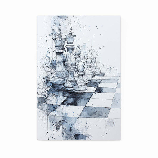 Blue Chess Abstract Art