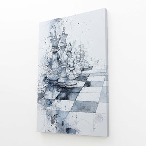 Blue Chess Abstract Art