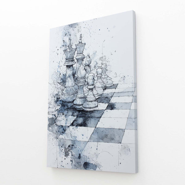 Blue Chess Abstract Art
