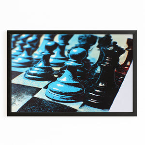 Blue Chess Canvas Wall Art