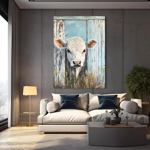 Blue Cow Print