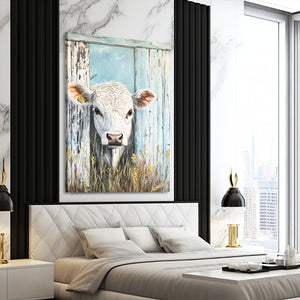 Blue Cow Print