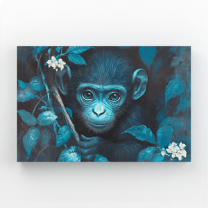 Blue Cute Monkey Art