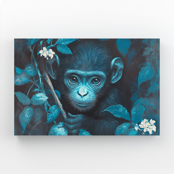 Blue Cute Monkey Art