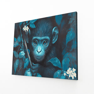 Blue Cute Monkey Art