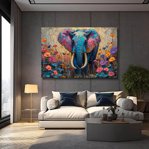 Blue Elephant Canvas Wall Art | MusaArtGallery™
