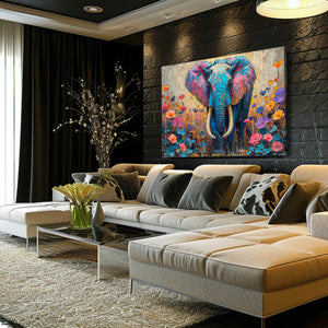 Blue Elephant Canvas Wall Art | MusaArtGallery™