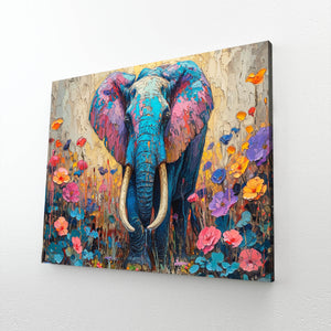 Blue Elephant Canvas Wall Art | MusaArtGallery™