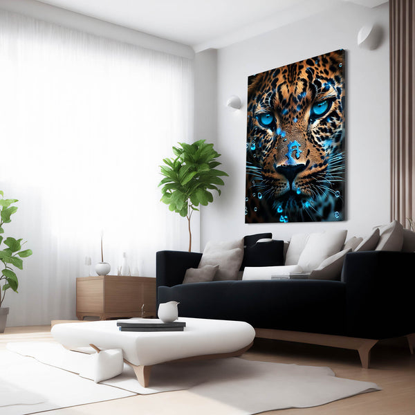 Blue-Eyed Leopard Cool Wall Art | MusaArtGallery™