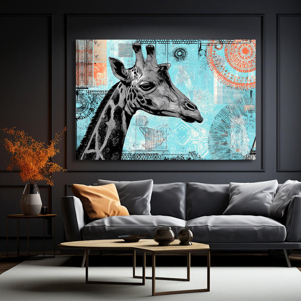 Blue Giraffe Print