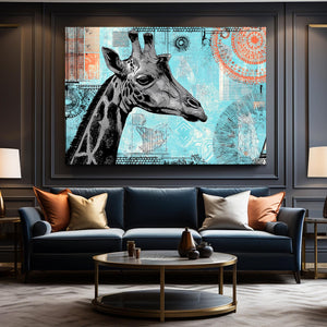 Blue Giraffe Print