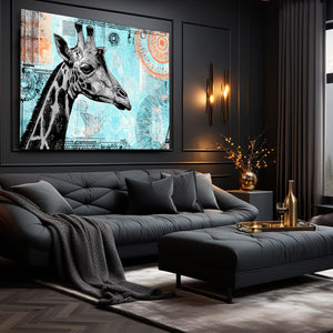 Blue Giraffe Print