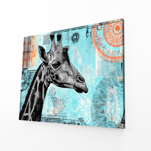 Blue Giraffe Print