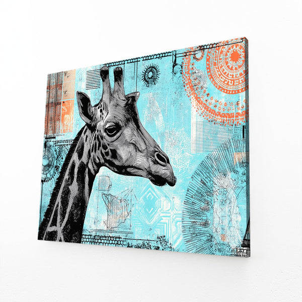 Blue Giraffe Print