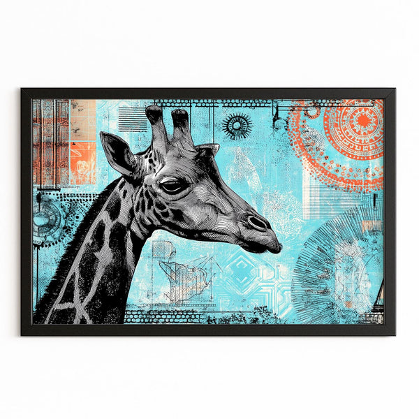 Blue Giraffe Print
