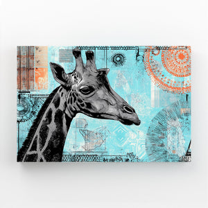 Blue Giraffe Print