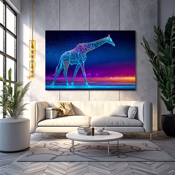Blue Giraffe Wall Art