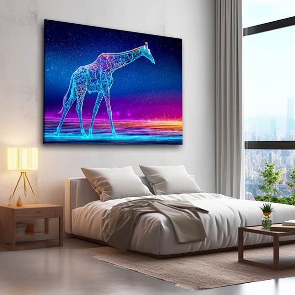 Blue Giraffe Wall Art