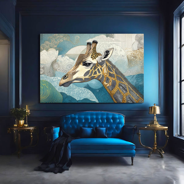 Blue Giraffe Wall Decor