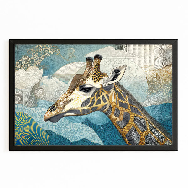 Blue Giraffe Wall Decor