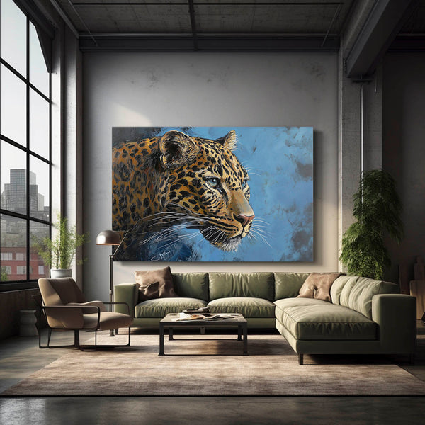 Blue Leopard Wall Art