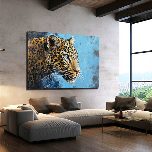 Blue Leopard Wall Art