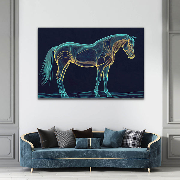 Blue Line Horse Art