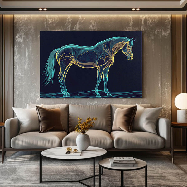 Blue Line Horse Art