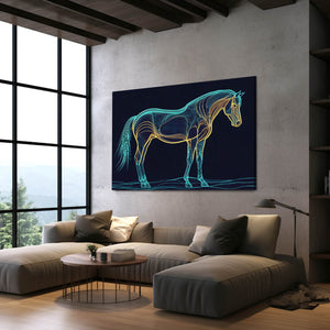 Blue Line Horse Art