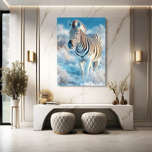 Blue Nature Zebra Wall Art