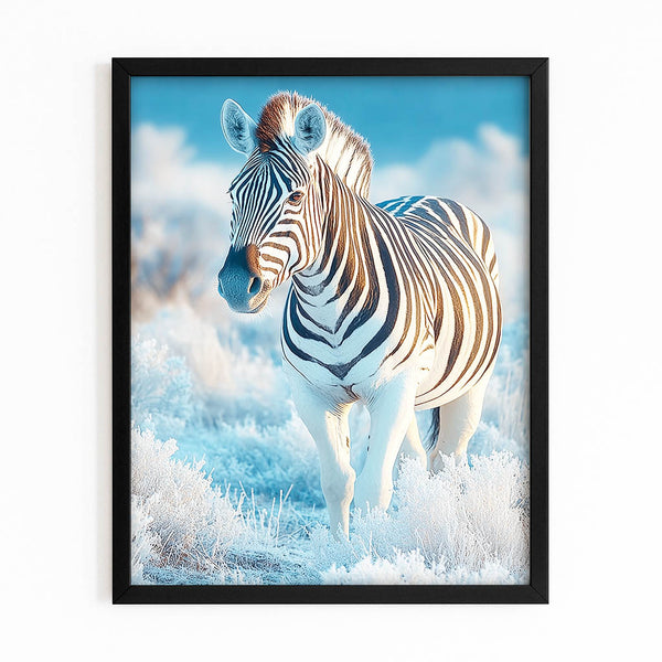 Blue Nature Zebra Wall Art