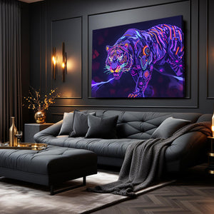 Blue Neon Art Tiger | MusaArtGallery™