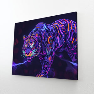 Blue Neon Art Tiger | MusaArtGallery™