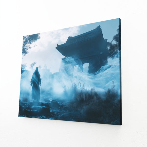 Blue Samurai Art On Canvas