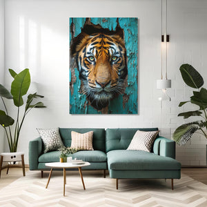 Blue Tiger Face Art | MusaArtGallery™