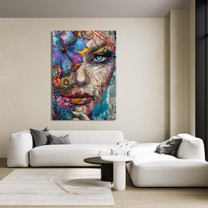 Boho Face and Flower Art | MusaArtGallery™