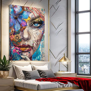 Boho Face and Flower Art | MusaArtGallery™
