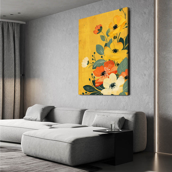 Boho Floral Canvas Wall Art  | MusaArtGallery™