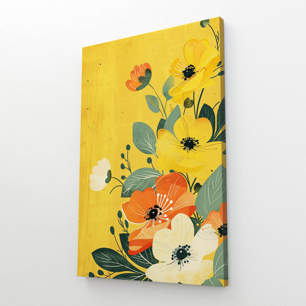 Boho Floral Canvas Wall Art  | MusaArtGallery™