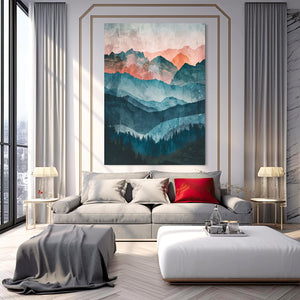 Boho Wall Art Mountains Canvas | MusaArtGallery™