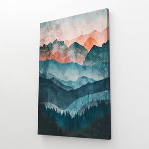 Boho Wall Art Mountains Canvas | MusaArtGallery™
