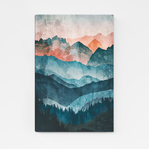 Boho Wall Art Mountains Canvas | MusaArtGallery™