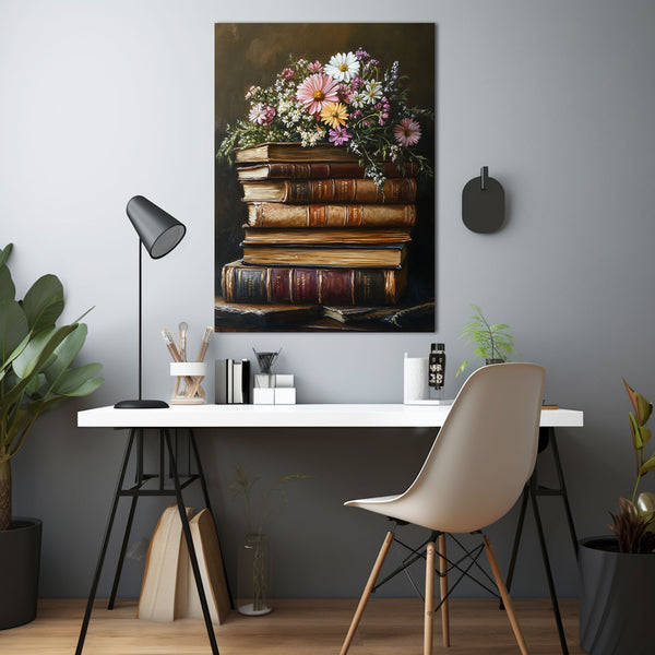 Books Flower Wall Art