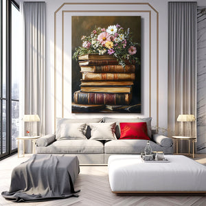 Books Flower Wall Art