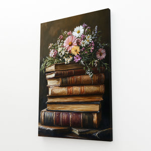 Books Flower Wall Art